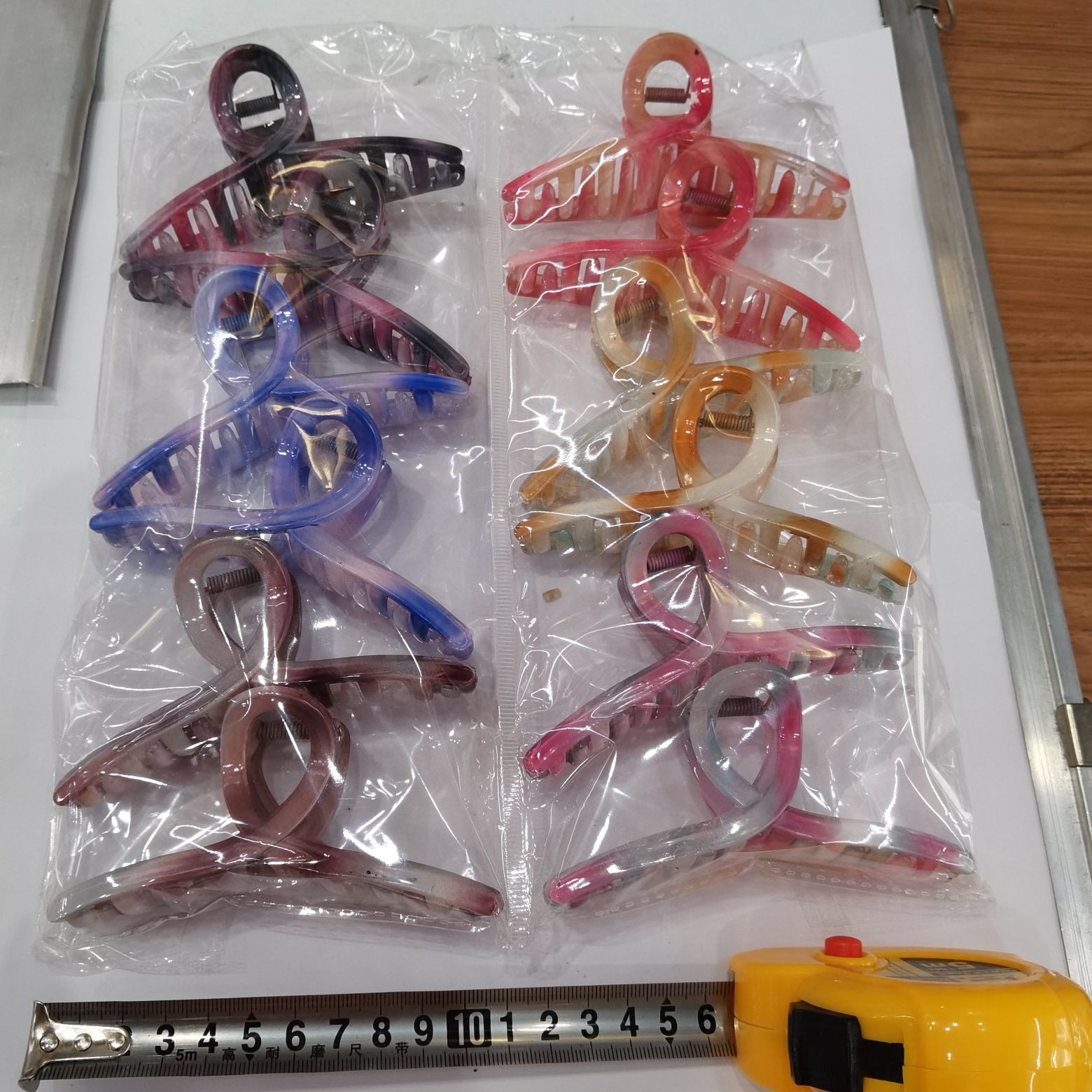 Haishen Accessories, a popular and trendy Korean-style fashion classic, transparent grabber, plastic hair clip, gradient two-color cracked hair clip details Picture