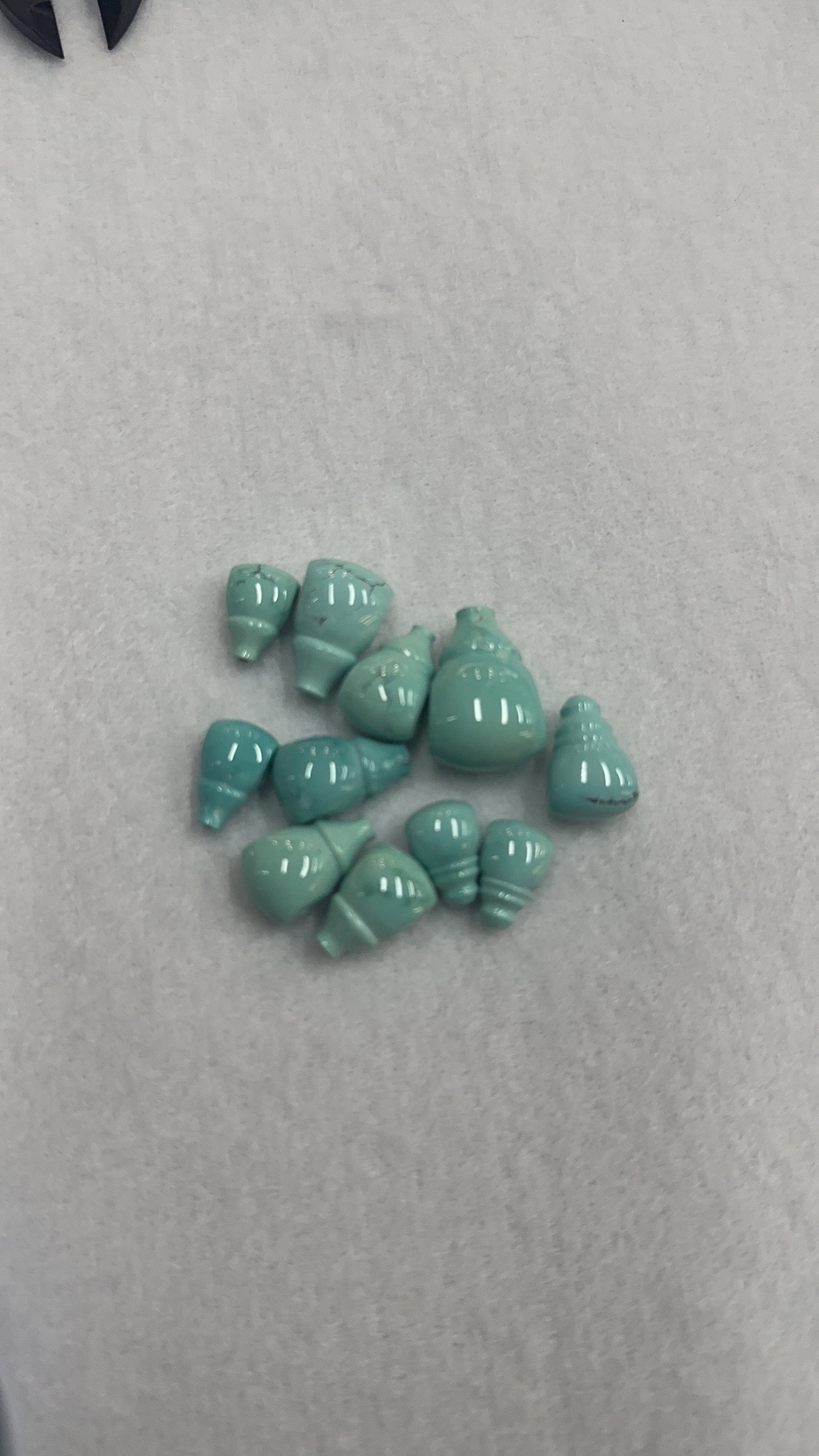 原矿高瓷绿松石三通翔宇00323