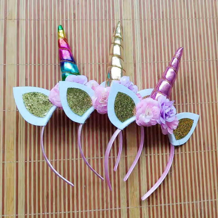 发箍万圣节儿童头箍生日节日派对宝宝发饰头饰独角兽派对 