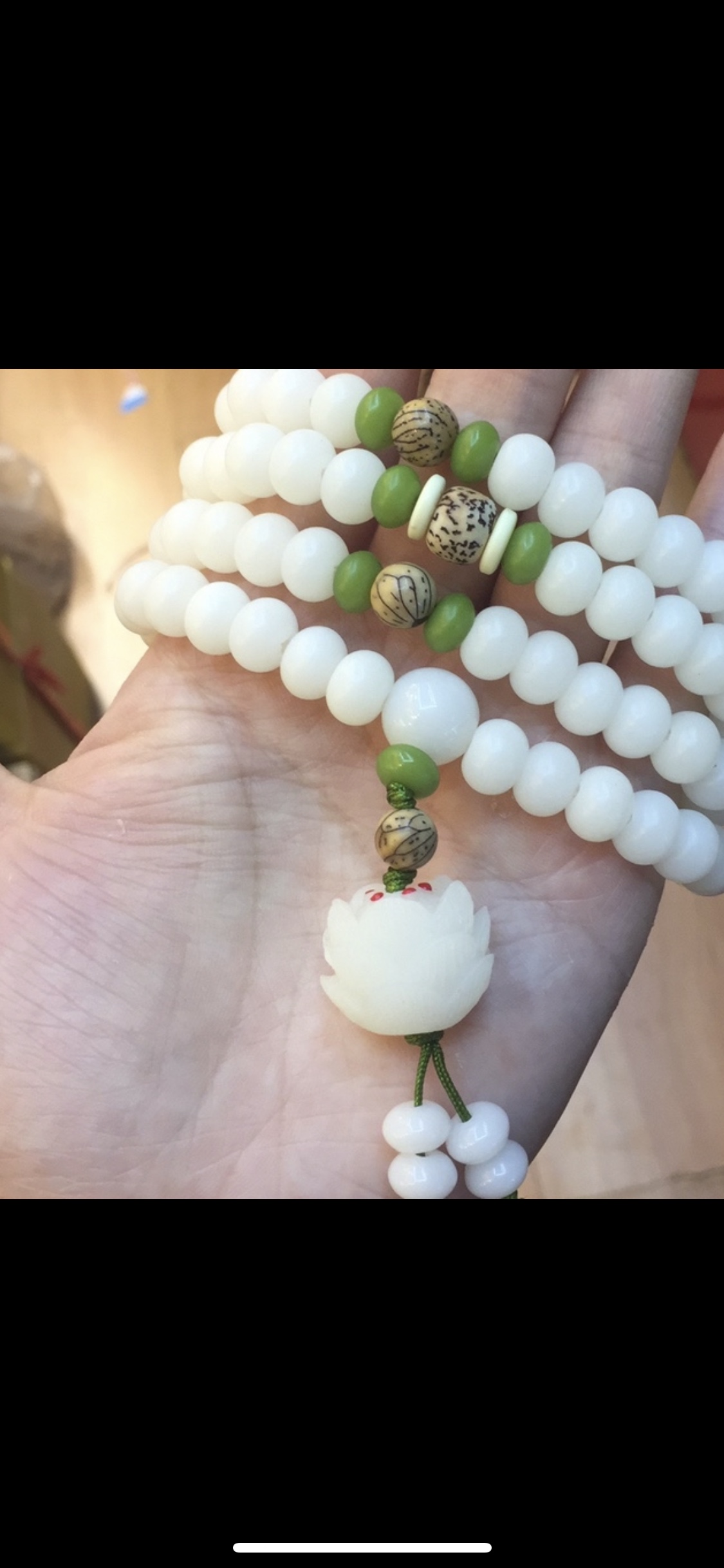 Bodhi Root Lotus Carving 108 long strings of Jinhong handicrafts White Lotus Bead Chain Jinhong b-001 Item Picture