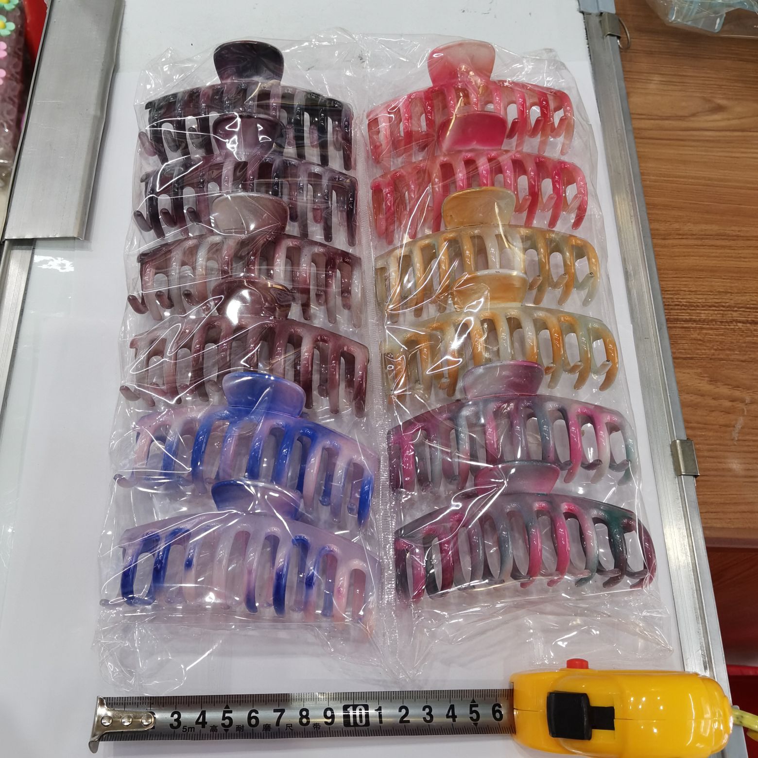 海深饰品网红爆款人气流行韩版时尚经典透明抓夹塑料发夹渐变双色裂纹发夹