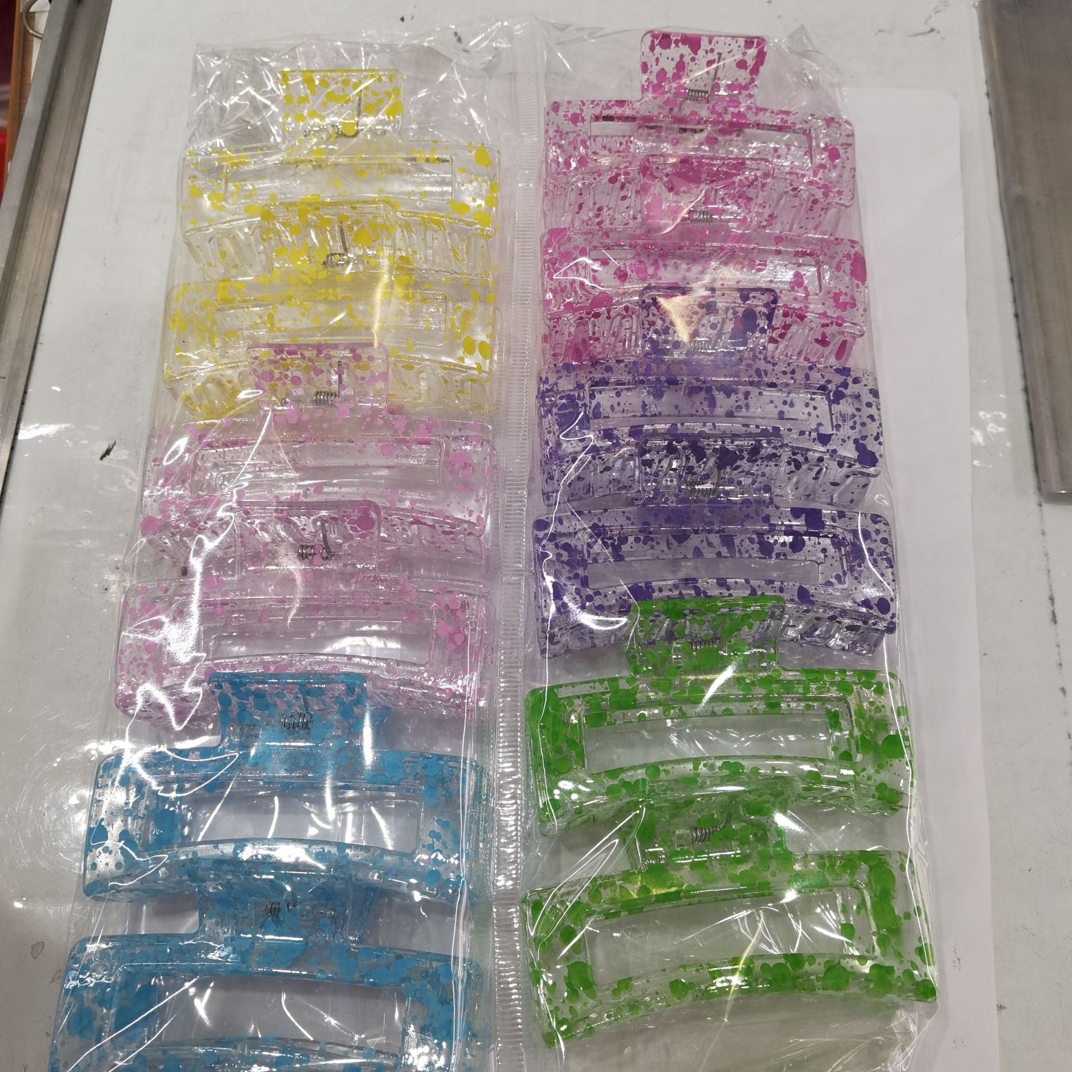 Haishen Accessories, a popular and trendy Korean-style fashion classic, transparent scallion powder fried flower jelly, crystal grab clip, plastic shower clip Specification image