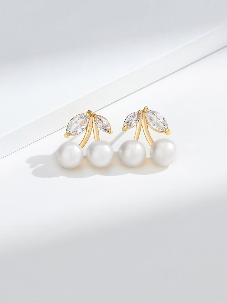 A set of freshwater pearl cherry with a niche design sense and a light luxury and high-end look Specification image
