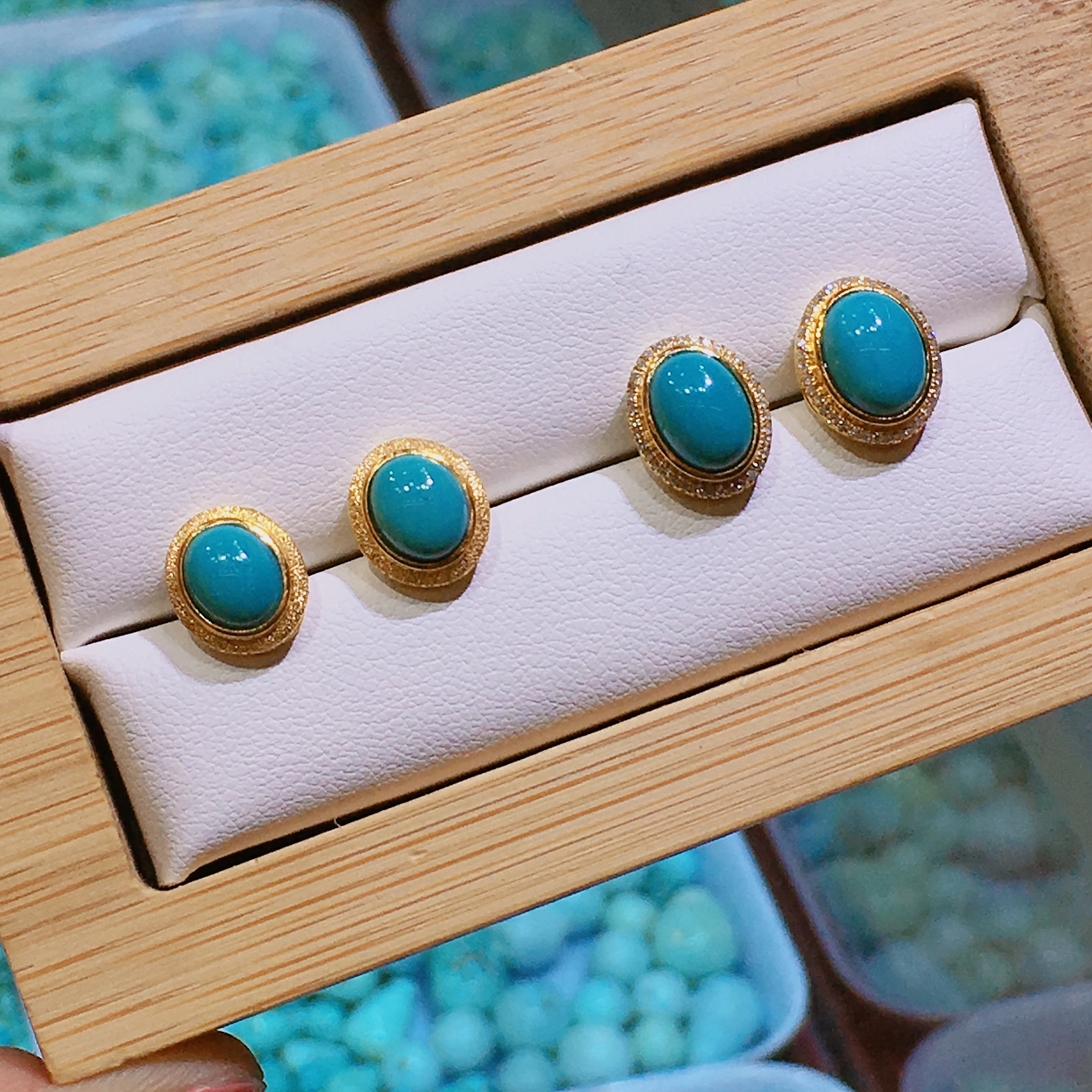 绿松石/耳钉/高瓷细节图