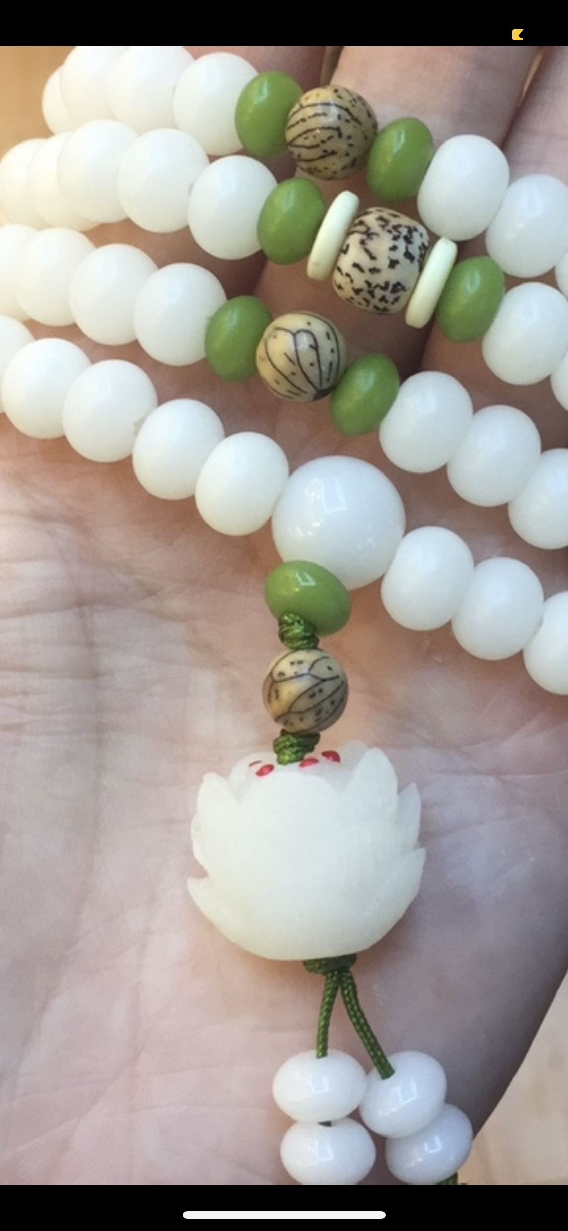 Bodhi Root Lotus Carving 108 long strings of Jinhong handicrafts White Lotus Bead Chain Jinhong b-001 details Picture