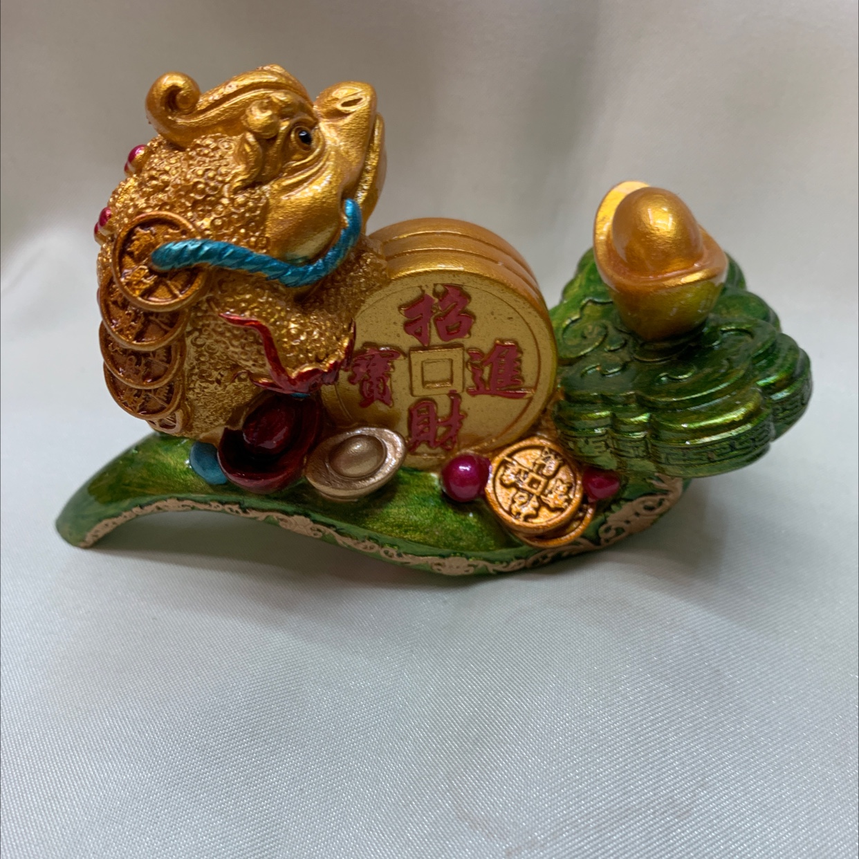 CAI's Craft Fine Resin Material hand-painted Craft Small Decorative item, item Number -20221 Ruyi Golden Toad details Picture