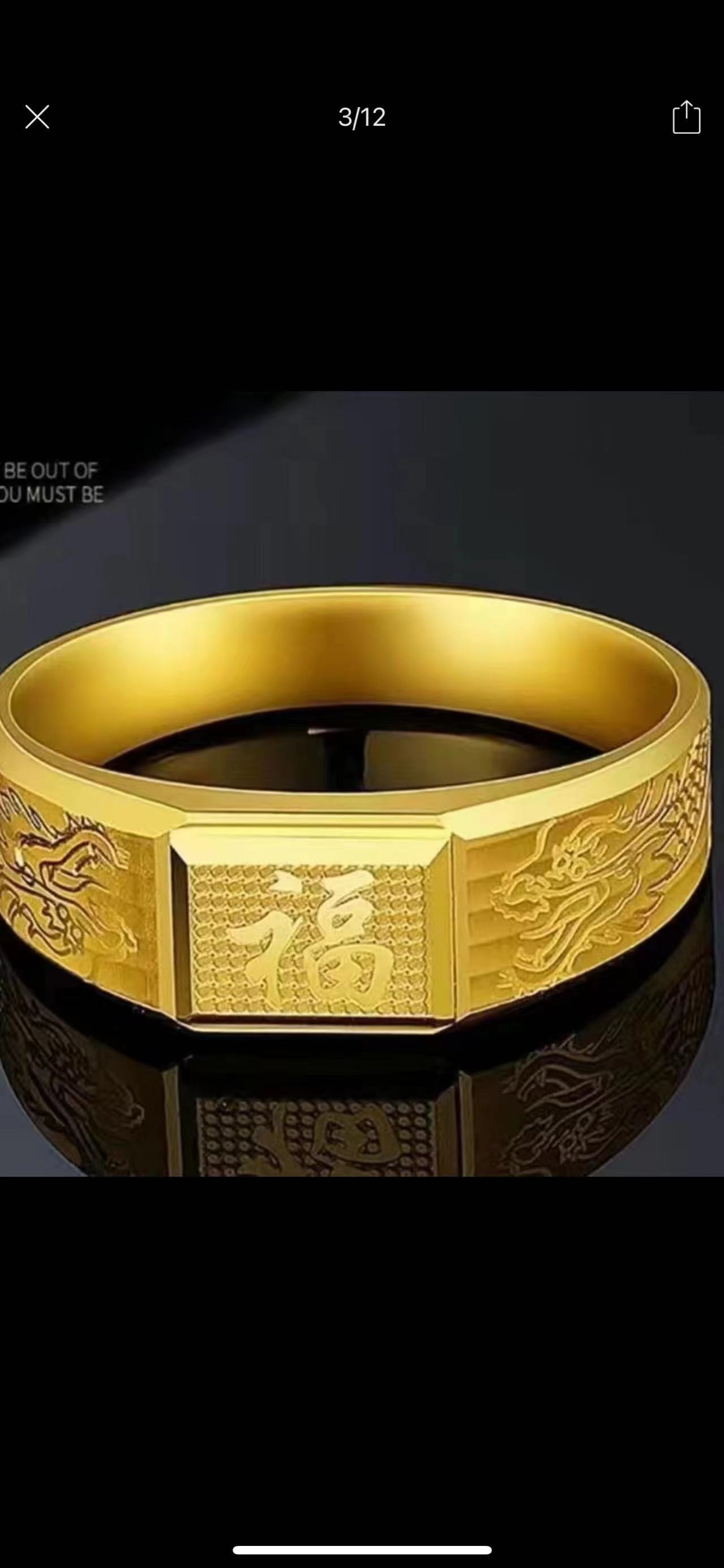 仿古沙金男戒 万兴隆铜配件 A2154222