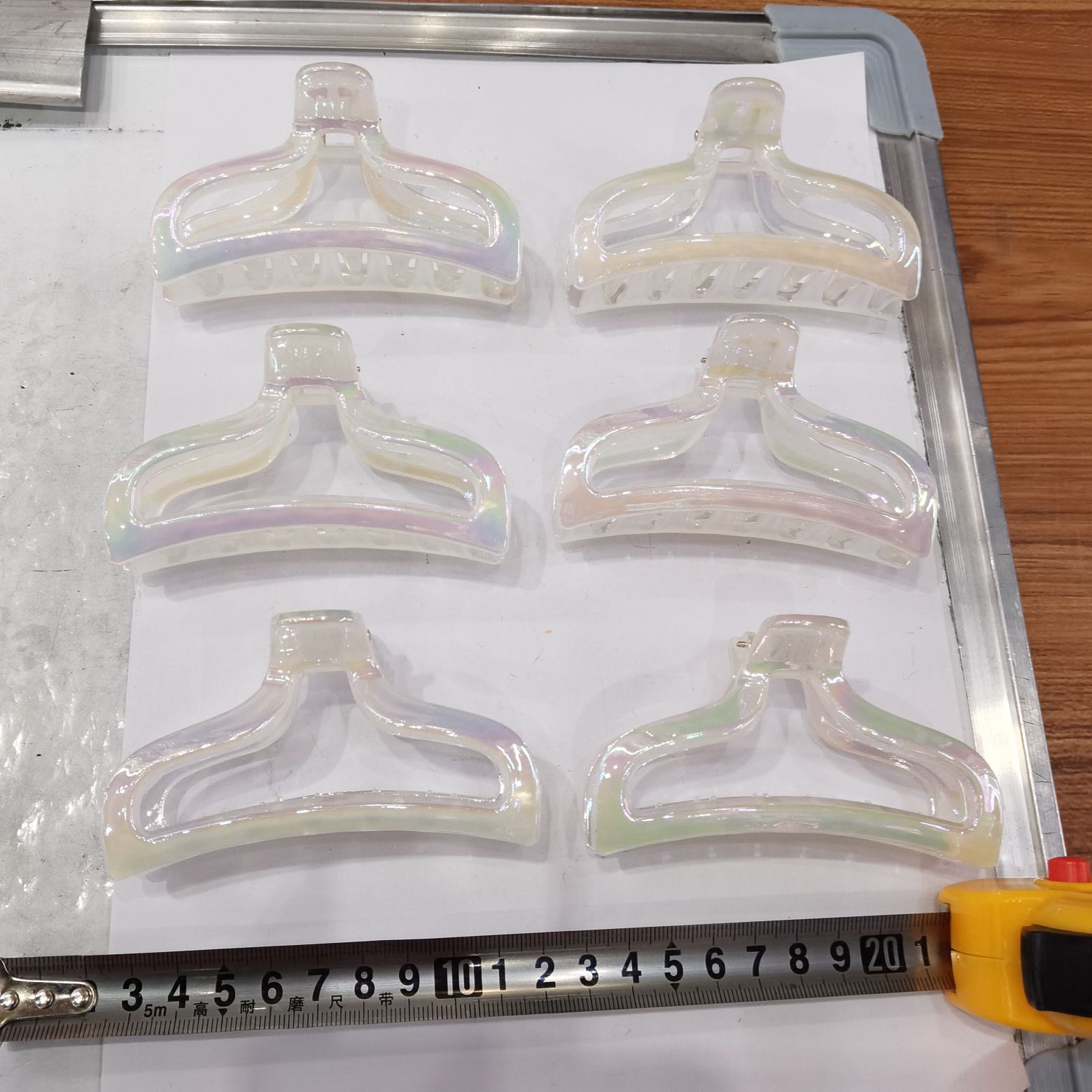 Haishen Accessories, a popular and trendy Korean-style fashion classic lady Mermaid girl transparent iridescent color electroplated grab clip plastic hair clip