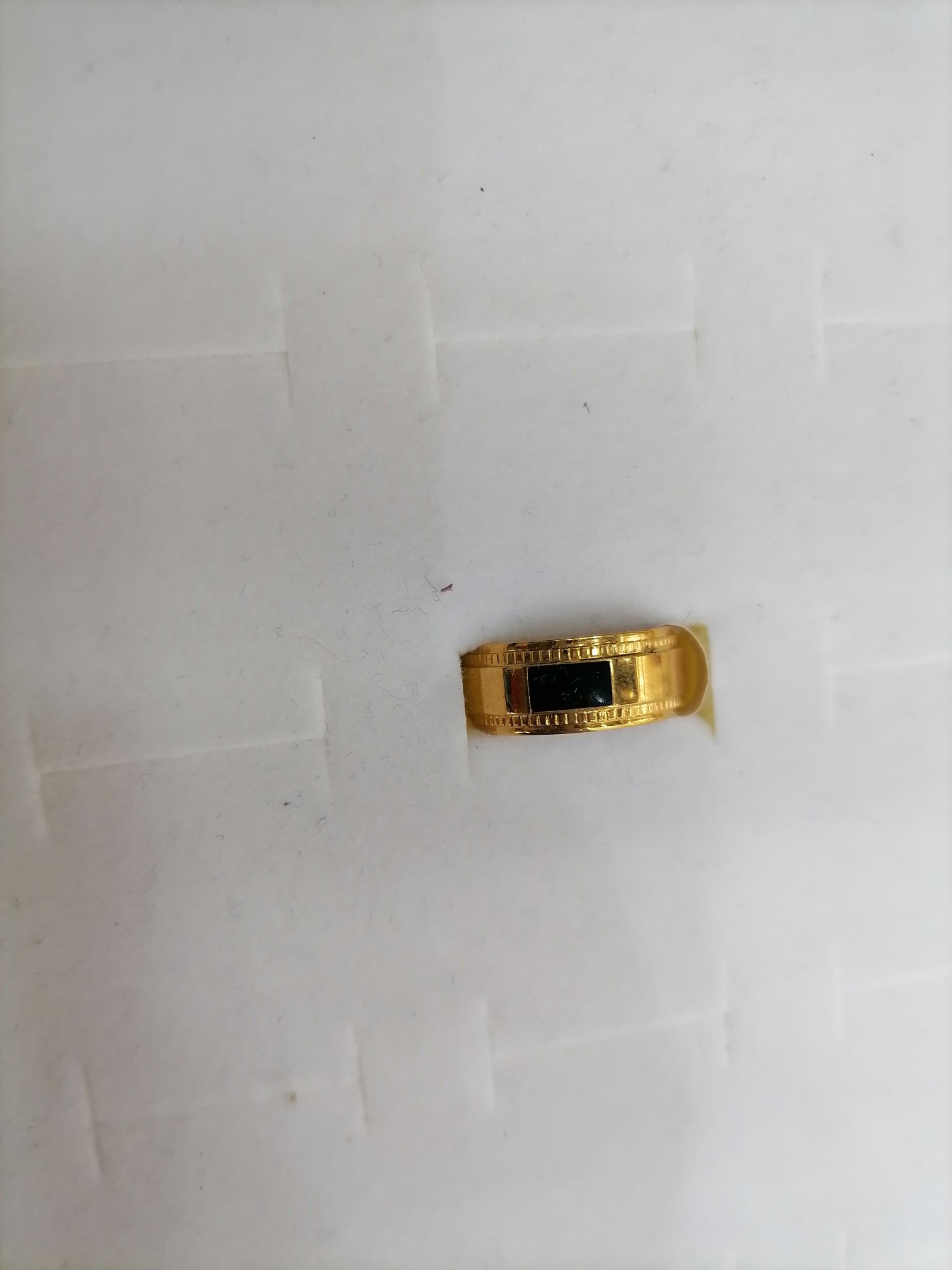 Titanium steel gold double print oil drip ring, Red Star Jewelry 011-190 detail image 2