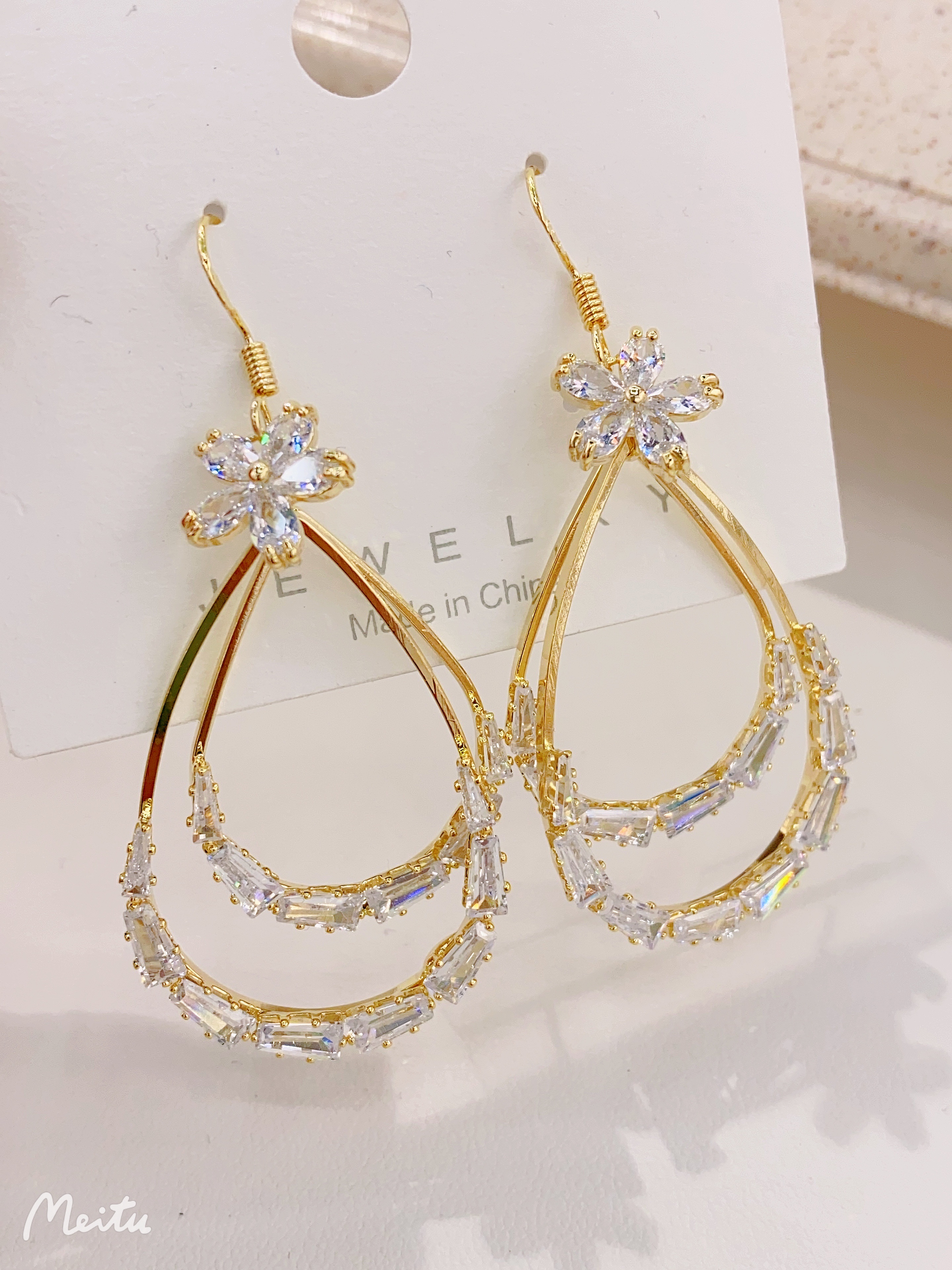 Silver needle stud earrings, new silver accessories, fashionable and elegant, trendy earrings, high-end feel, European and American trend fashion, ing style zircon earrings -61