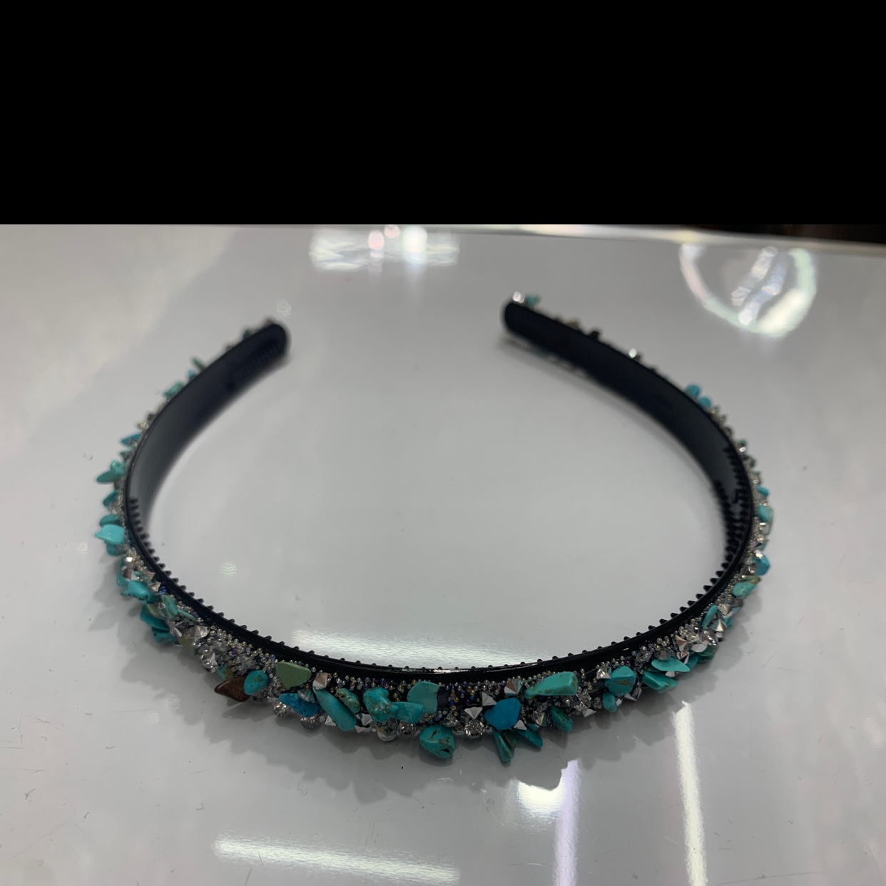 Aro de pelo de piedra natural tendencia de la moda versátil para las señoras simple cabeza aro de pelo venus adornos details Picture
