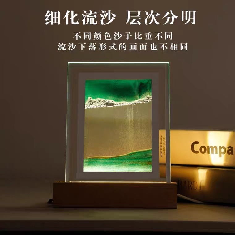 3D时光沙漏摆件创意圆形玻璃流沙画家居装老师办公室