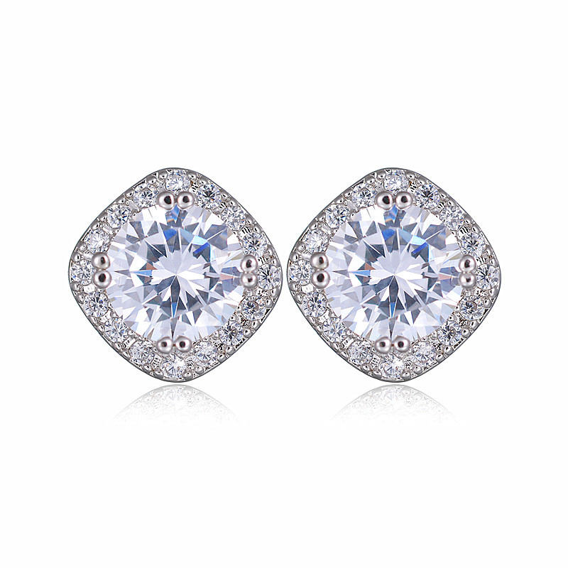 韩版时尚耳钉铜镶嵌八心八箭AAA锆石耳饰经典首饰厂家直销925银针 