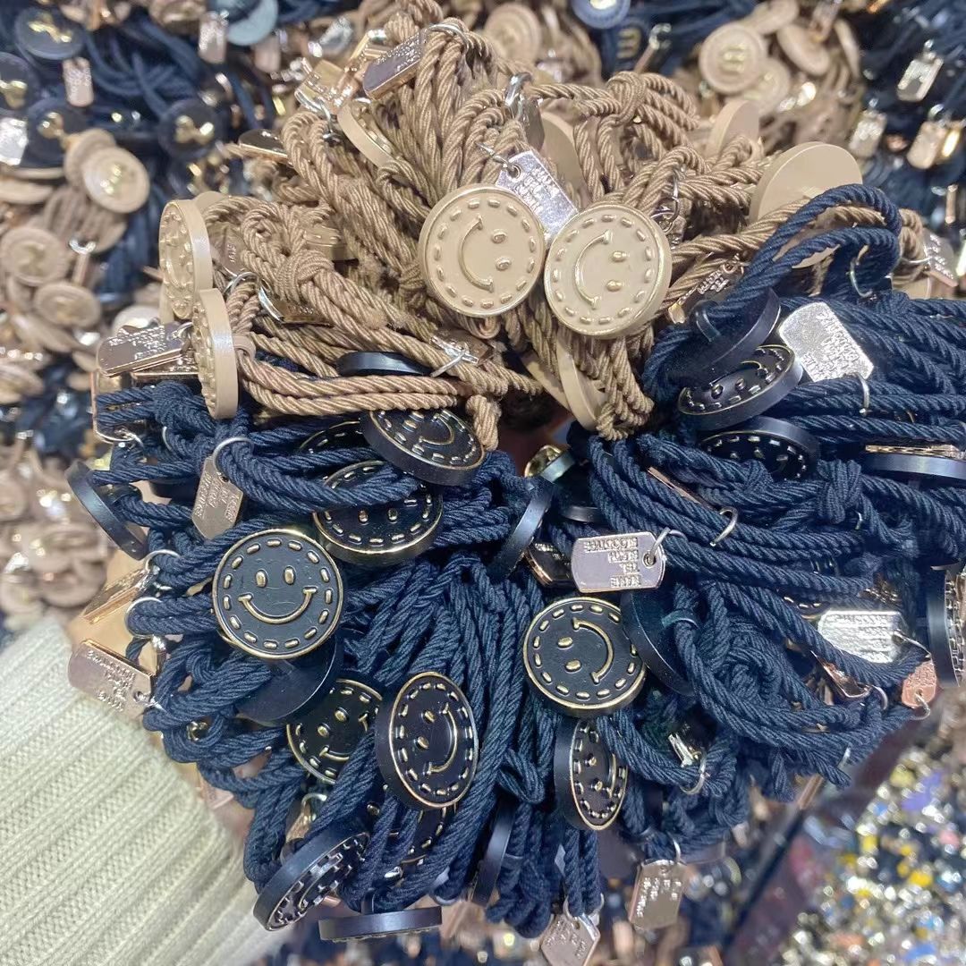 精品流行百搭網紅纽扣图皮筋一百条一包锦璐飾品详情图4