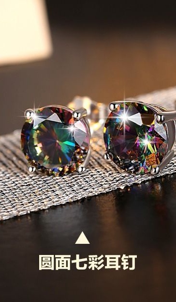 精美时尚耳环/简约耳钉/七彩耳钉产品图