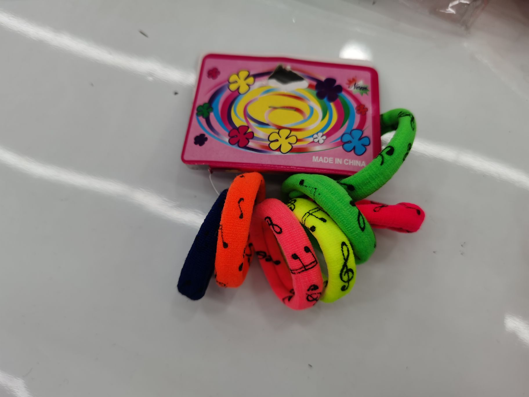 Printed rubber bands, 6 cards, hearts, music, five-pointed stars, many styles details Picture