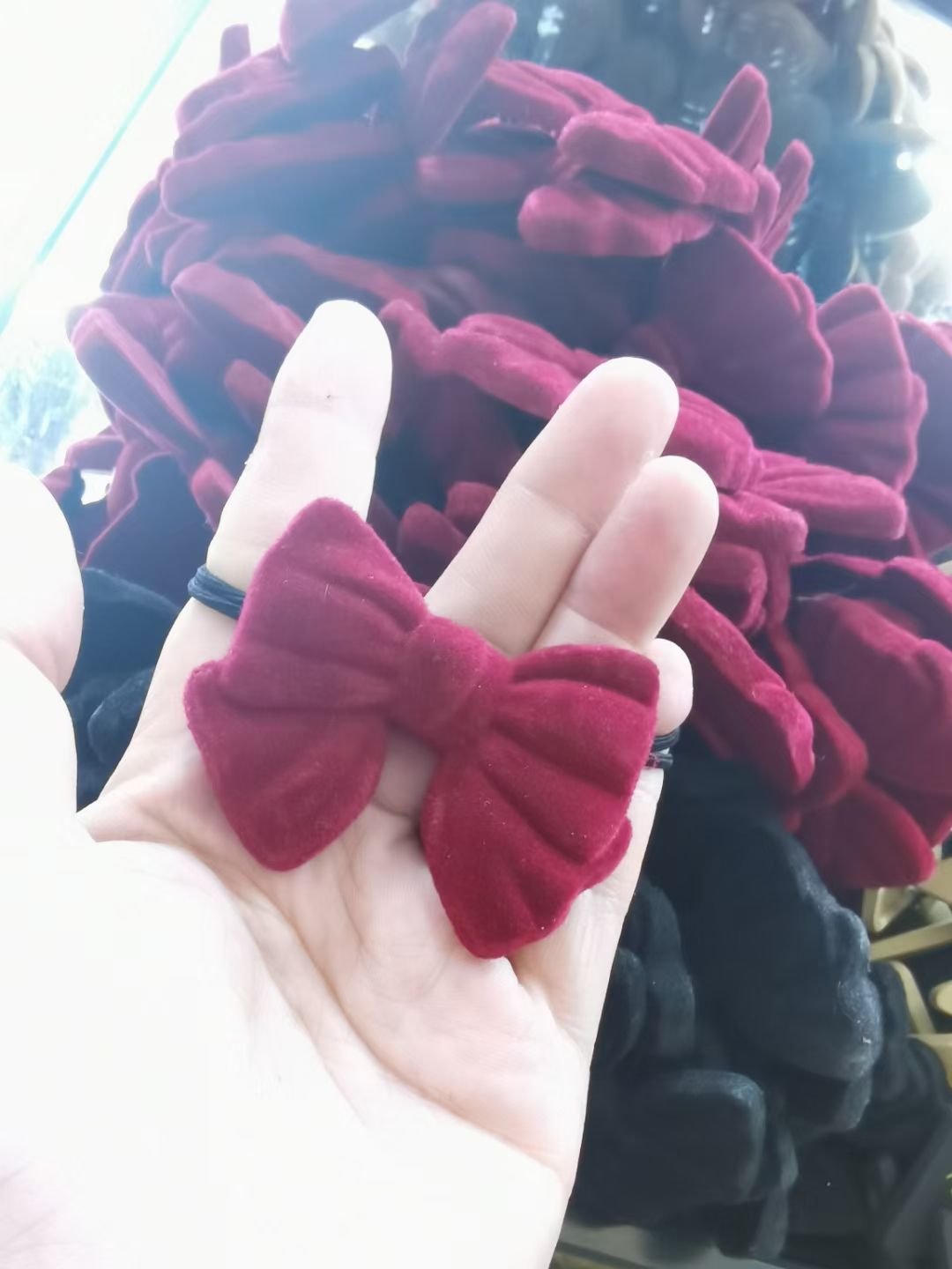 精品流行百搭網紅混色绒布领结二十条一包锦璐飾品92