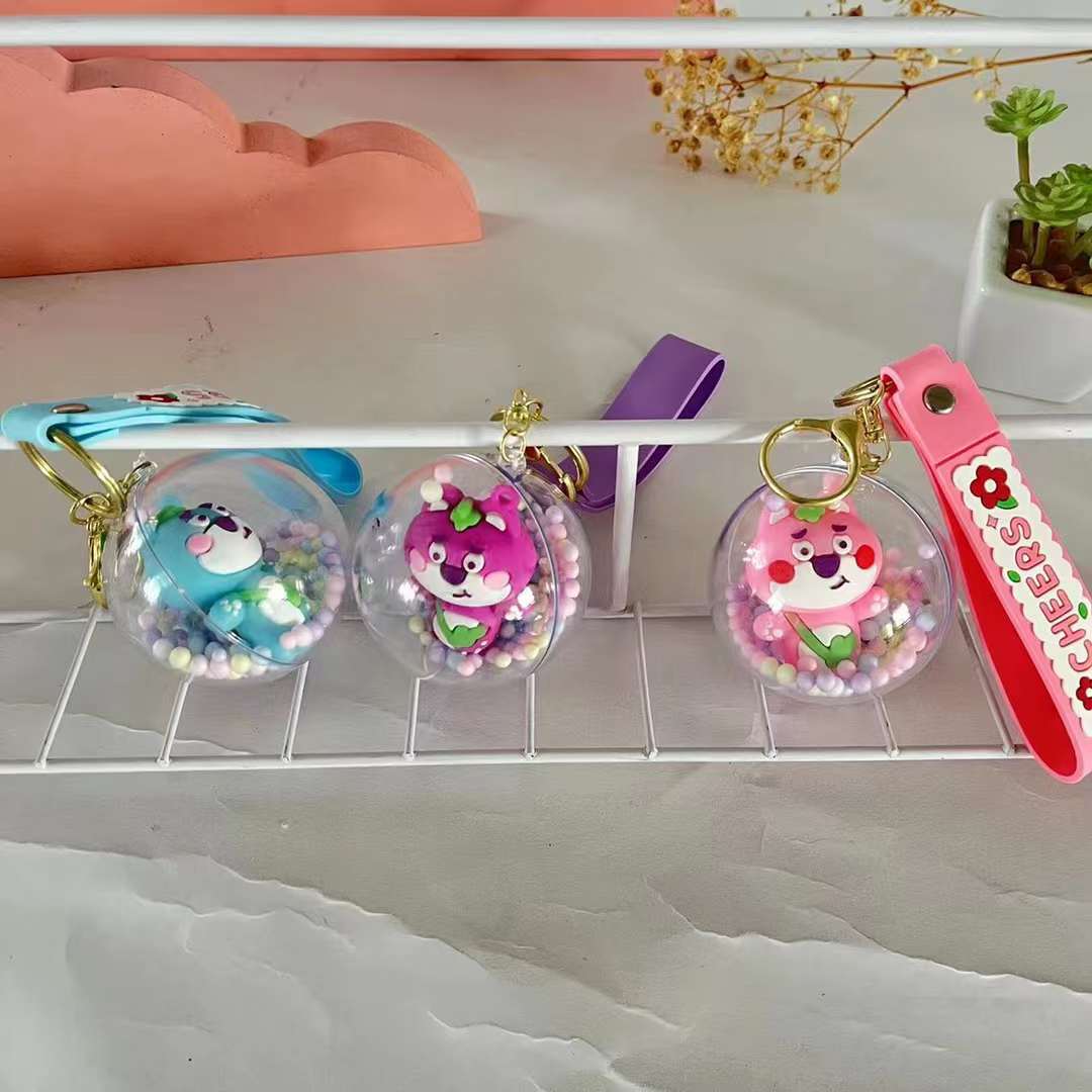 Nuevo estilo de venta caliente cuentas de alec bola transparente llavero creativo coreano versión de dibujos animados lindo pequeña chica moe coche llavero pequeña chica bolsa de corazón llavero colgante bugigantilla PVC silicona regalos artesanía al por mayor Application Scenario