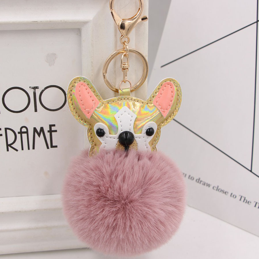 创意兔耳朵毛球钥匙扣 可爱卡通小兔子毛绒公仔玩具包包挂件女详情3