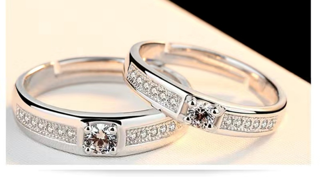 Couple rings, female couple rings, male diamond rings, open rings, wedding birthday Korean version, student gift accessories detail image 4