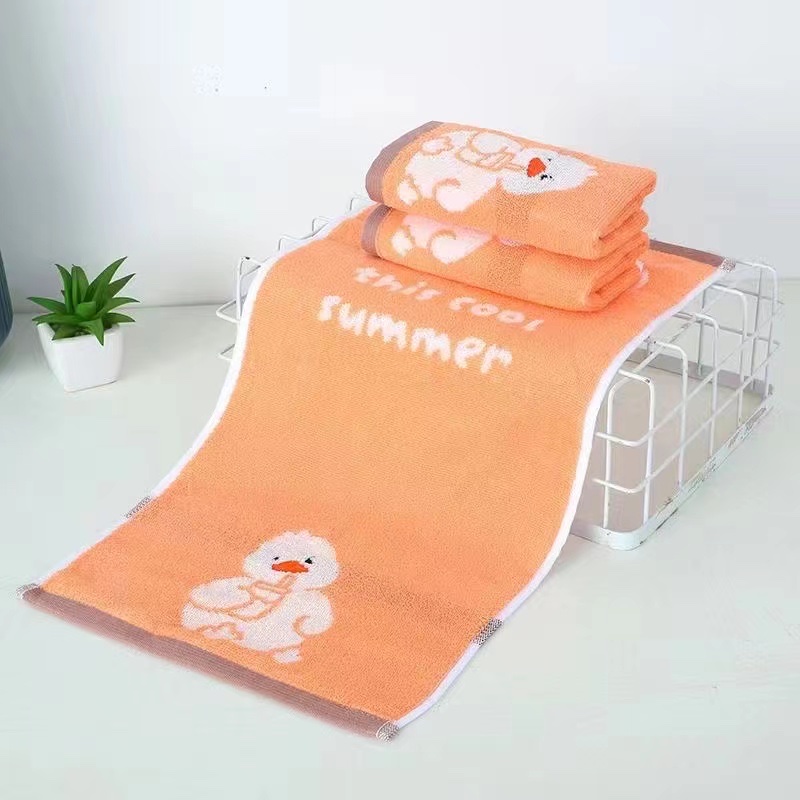 Toalla pequeña de algodón suave y absorbente no se cae el pelo para los niños de la escuela primaria uso doméstico 100% algodón linda cara washing rectangular toalla de mano Specification image