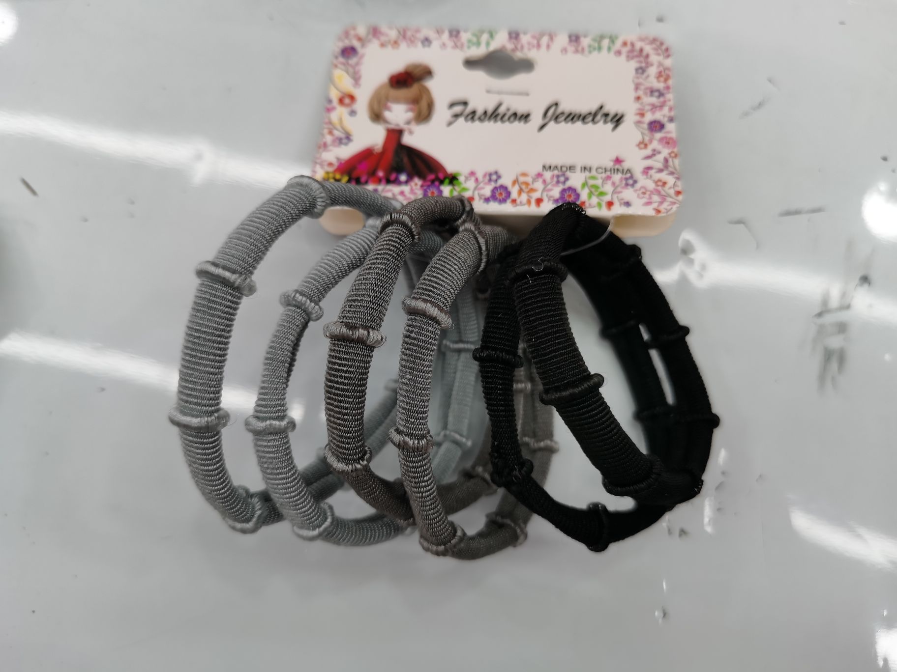 02流行饰品竹节毛巾圈  定卡有很多色系有粉色 兰色  马卡龙色等等