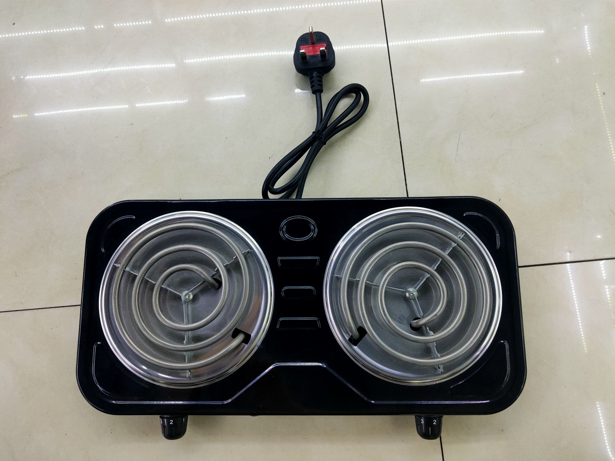 Black 2000W electric furnace with English plug