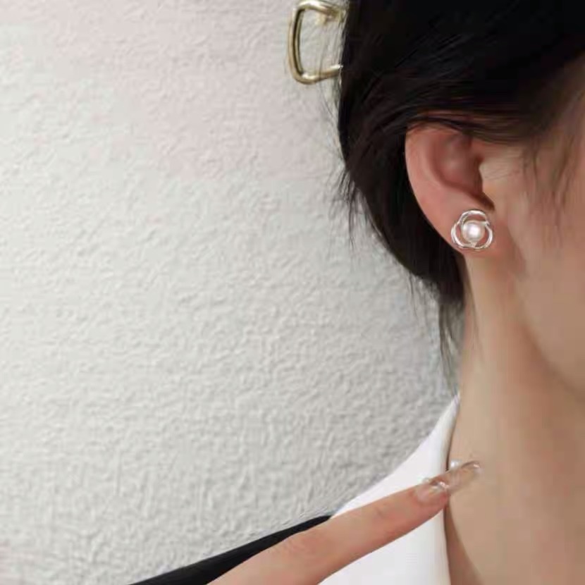 耳环小众设计感高级冷性风925银珍珠耳饰施华洛气质耳钉欧美时尚详情图2
