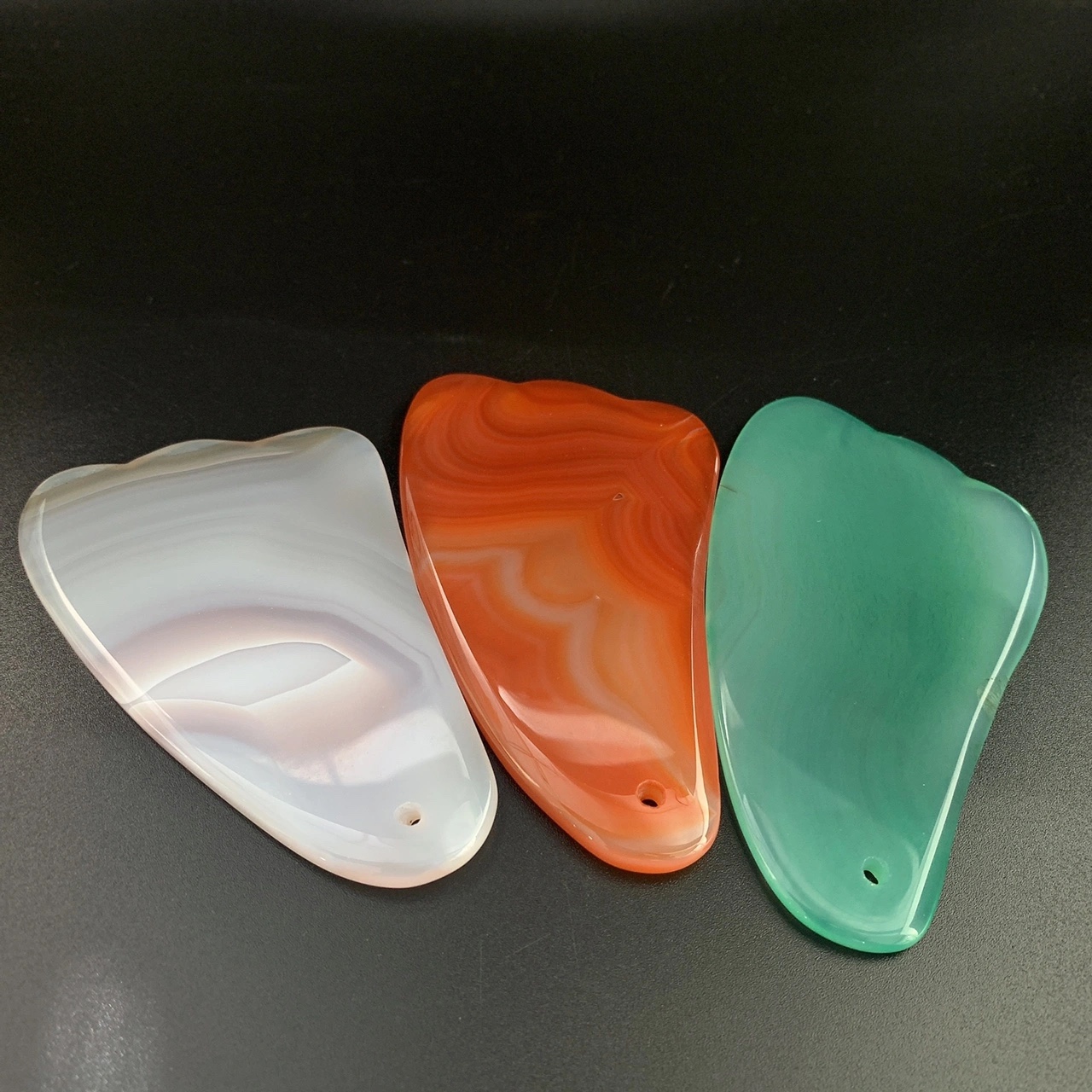 【 Oriental Jade 】 Natural agate chalcedony gua sha board, slimming face, jadeite, other ornaments, jade and jewelry details Picture
