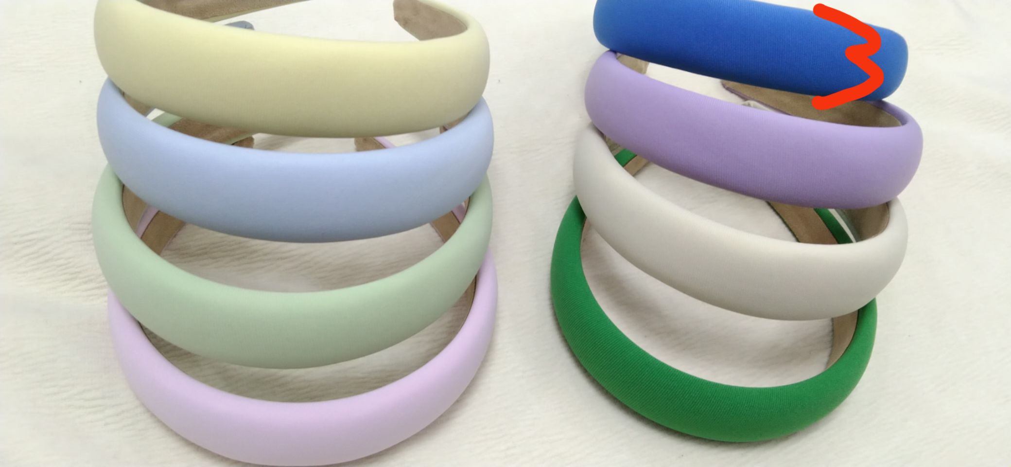 Korean French high-end style wide color hair band, super fairy sponge shaped headband, simple hair band details Picture