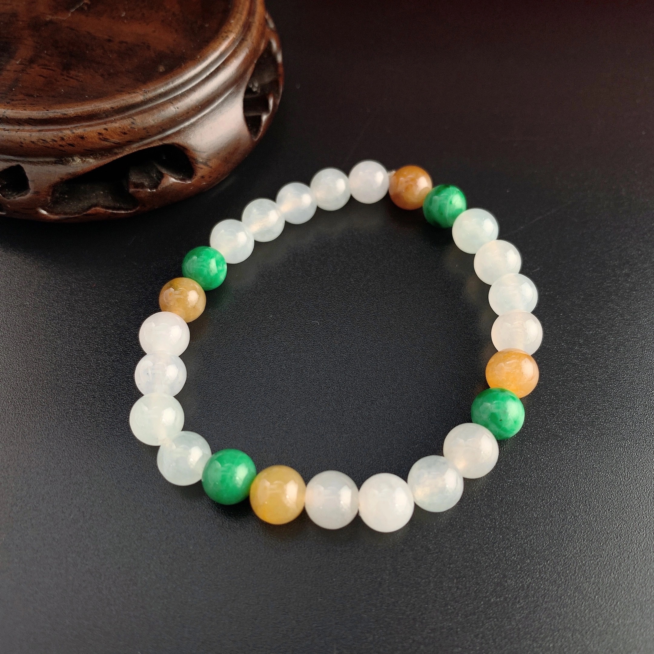 天然缅甸翡翠/三彩/手串手链细节图