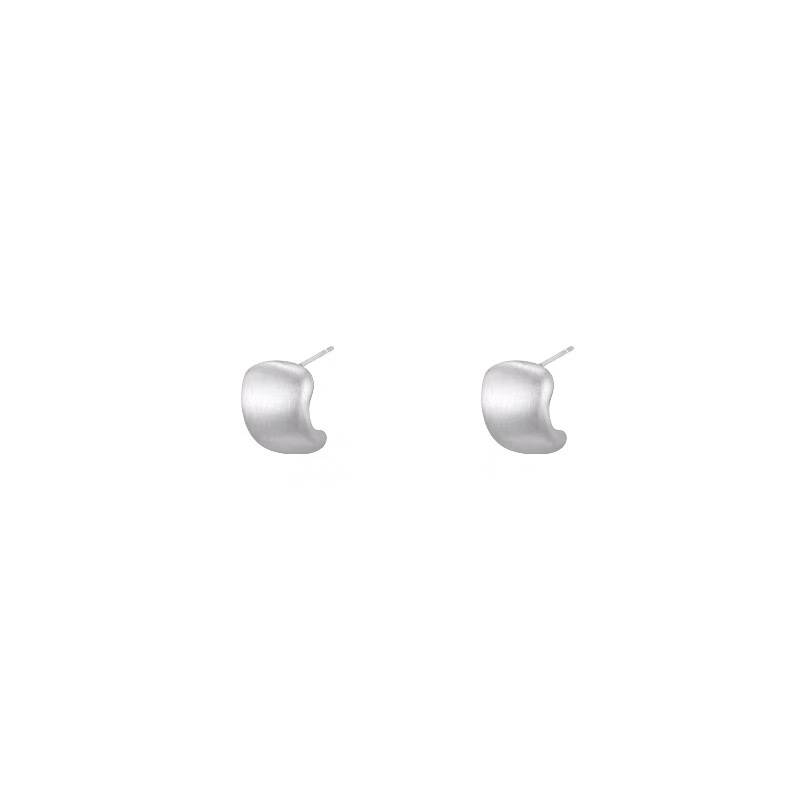 Sweet and cool Little Silver Bean Stud earrings 925 silver needle earrings, a niche design sense, high-end earrings for women, a new trend in 2022 Item Picture