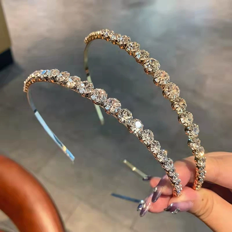 高级感单排闪钻发箍女百搭洗脸外出森系发卡个性法式网红发饰 