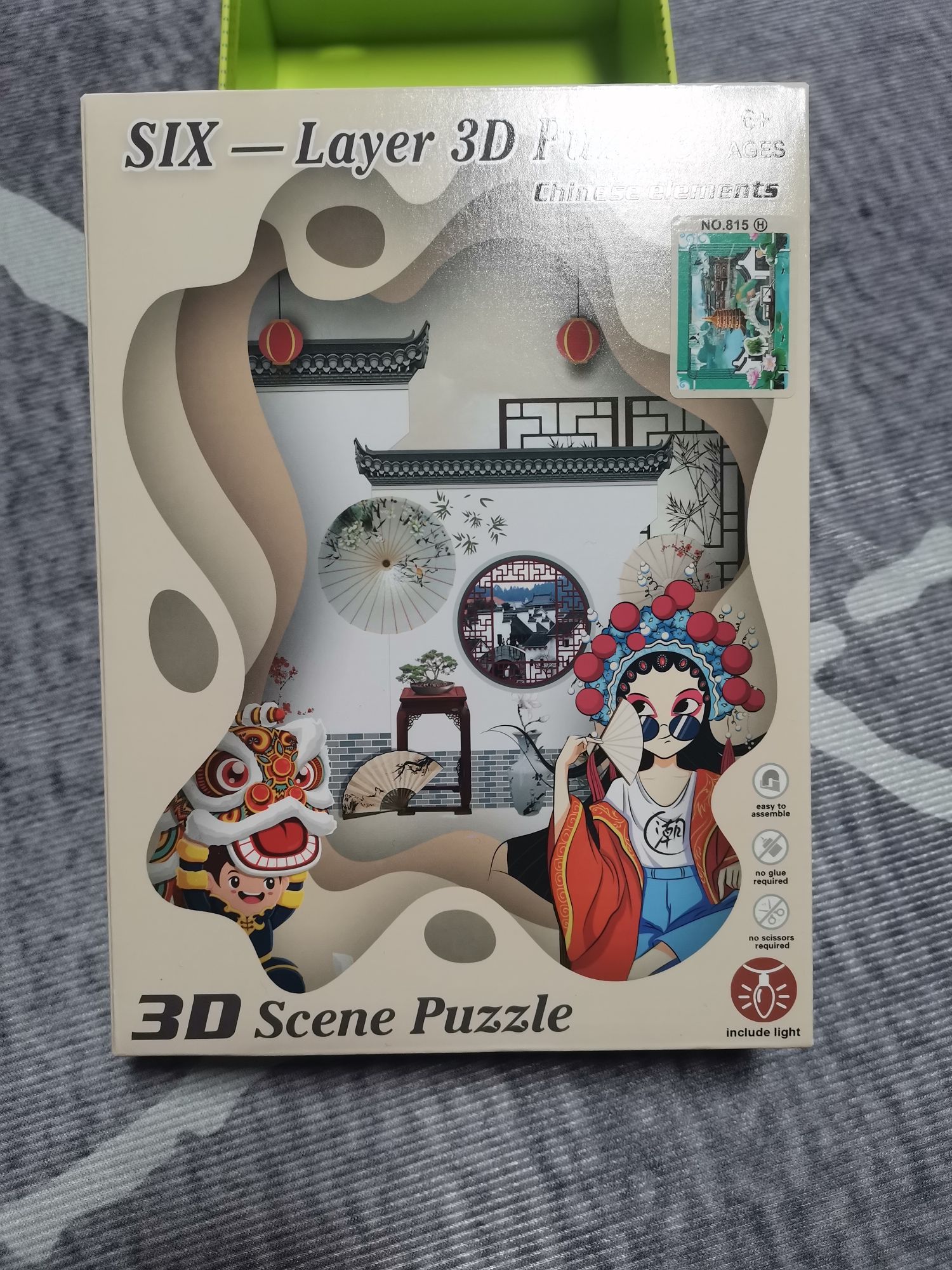 DIY children's educational assembly toys with lights, promotional items, gifts, Chinese trend style three-dimensional jigsaw puzzles detail image 5