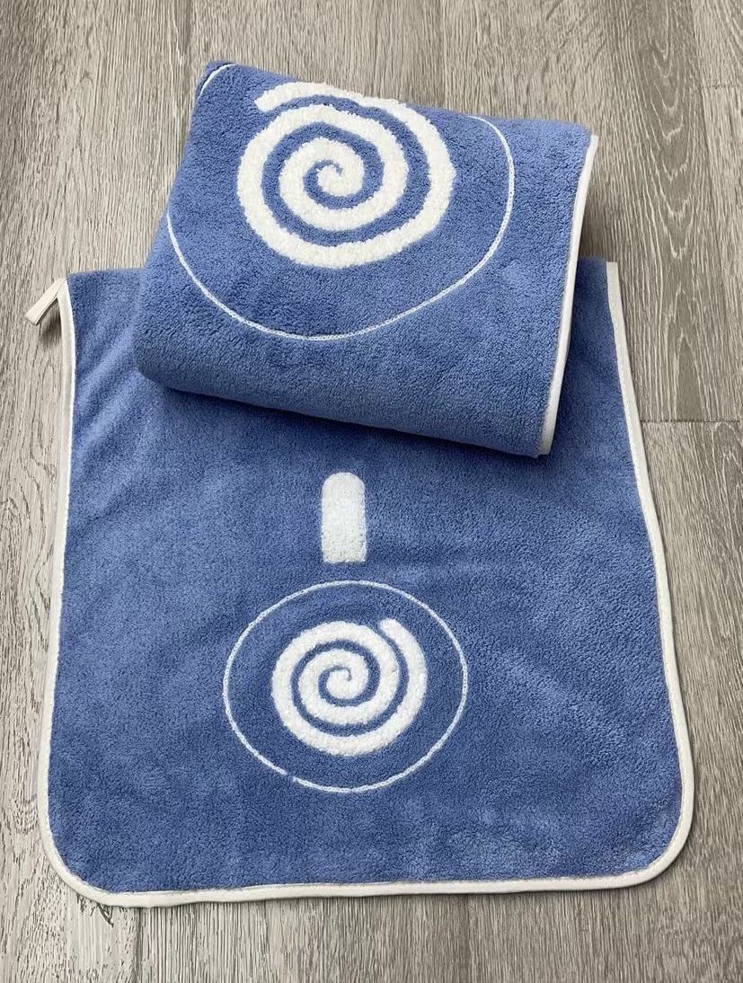 New coral fleece dry hair towel and bath towel set with animal cartoon two-piece design. Soft for bathing, washing face and hair, absorbs water without shedding, dries sweat and dries quickly Item Picture