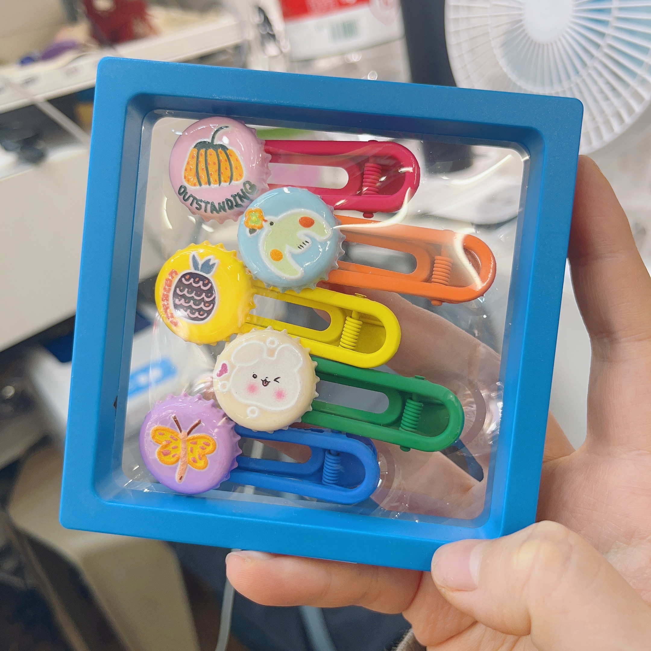 可爱小瓶盖组合盒装压夹