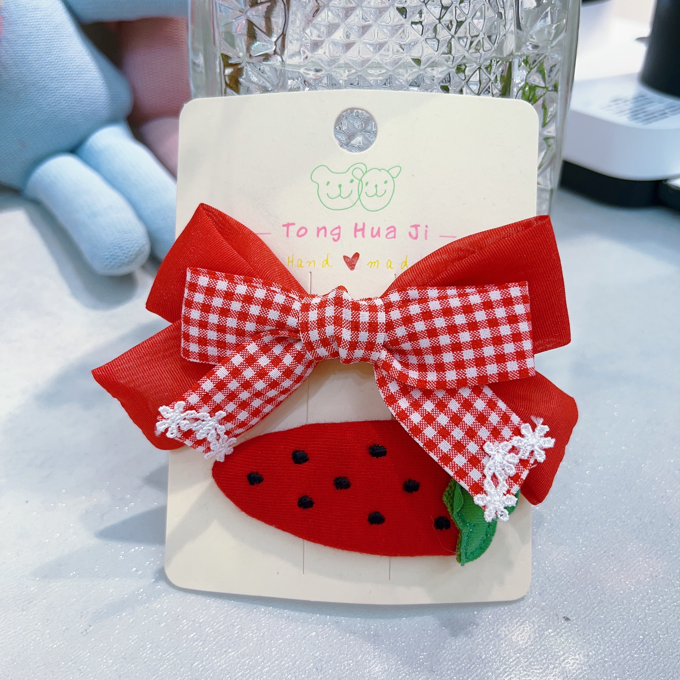 Cute strawberry bow matching outfits