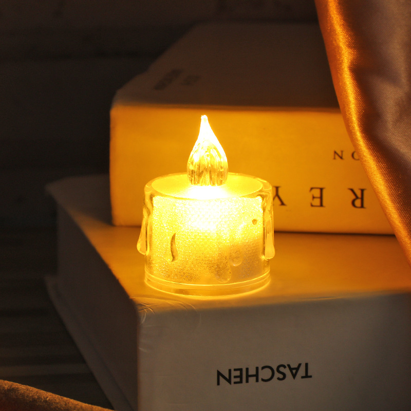LED smokeless simulation candle, transparent small tearful light-emitting sheet candle details Picture