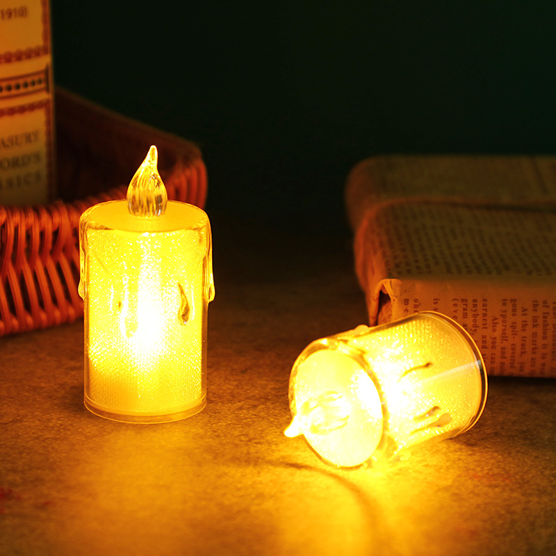 LED smokeless simulation candle, transparent small tearful light-emitting sheet candle Specification image