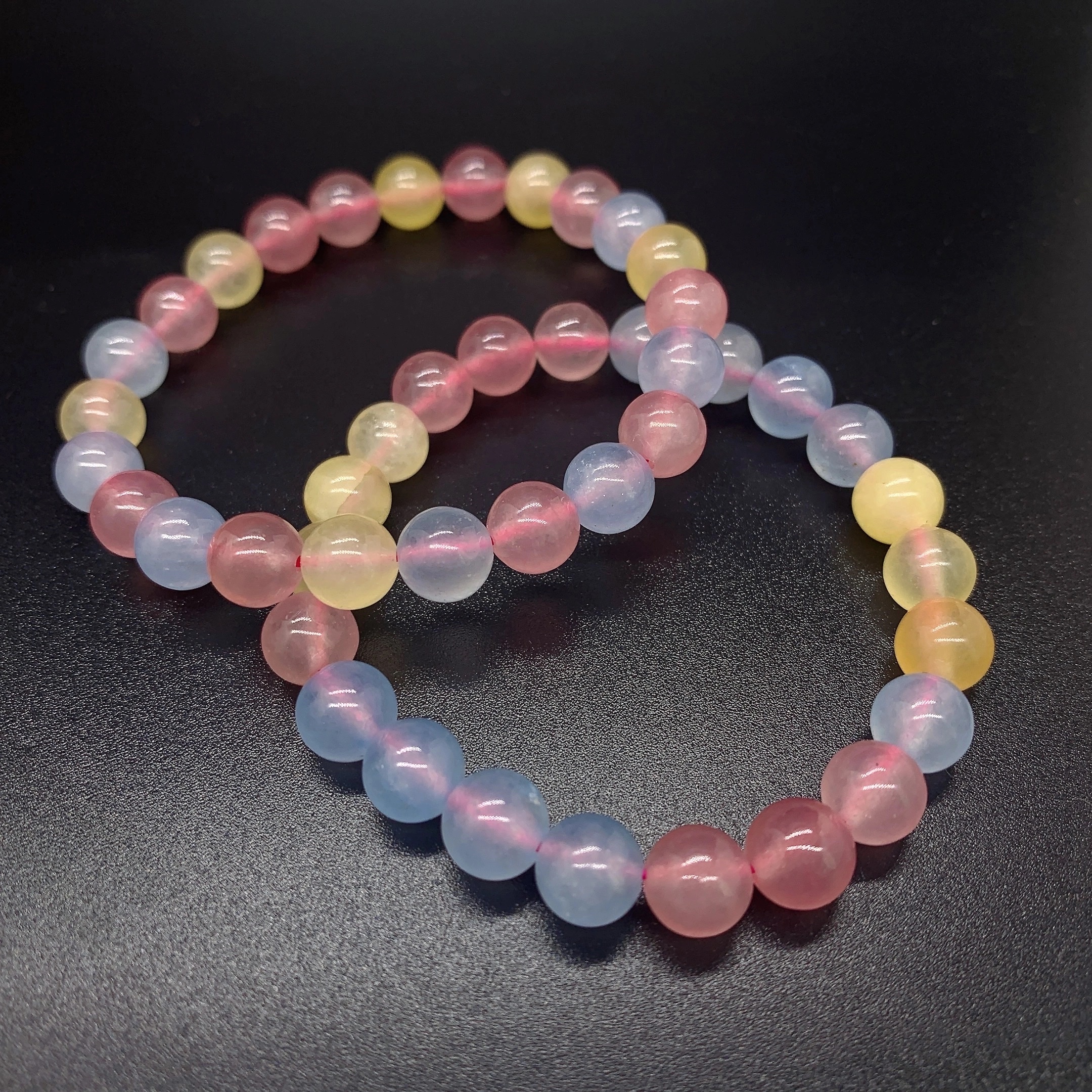 【 Oriental Jade 】 Sweet Style Tricolor Morganite bracelet for girls to make their skin look fair