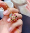 Imitation natural candy-colored tourmaline pendant, women's rainbow seven-color flowing light gradient colored diamond and colored gemstone necklace Application Scenario