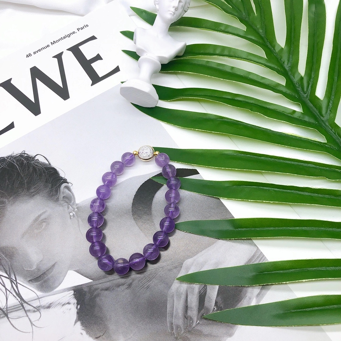 【 Oriental Jade 】 Natural amethyst bracelet for Sweet Women, Whitening style