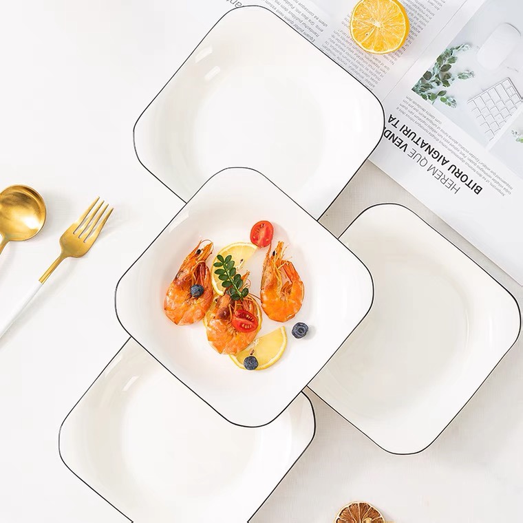 Yongsheng Household Square Plate, Creative and Simple Household Dinner Plate ee Application Scenario