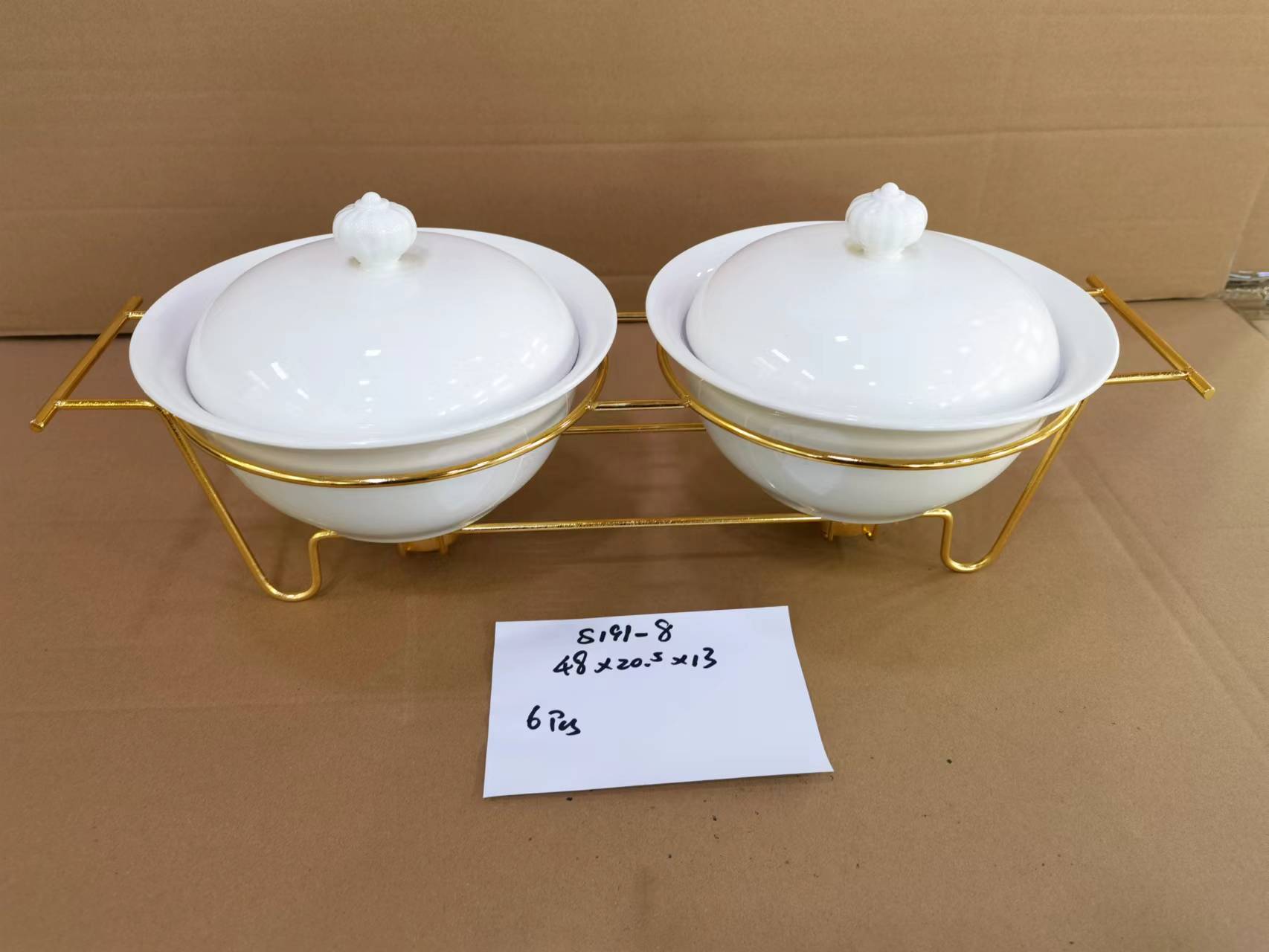 方圆陶瓷金色汤锅配金属陶瓷架轻奢家用陶瓷餐具GICG685848详情图11