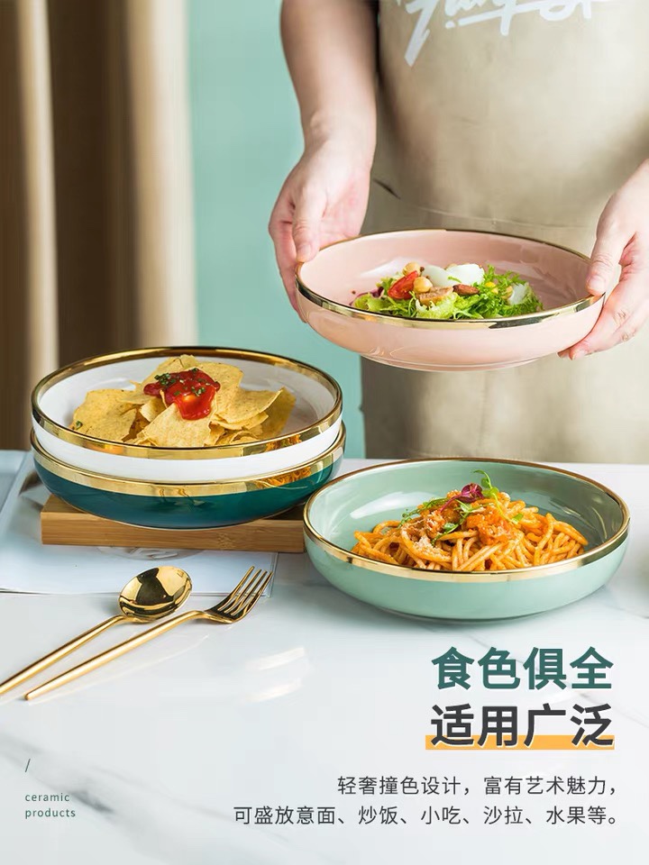 Yongsheng's popular online dining plate features a creative deep plate with a modern and light luxury style details Picture