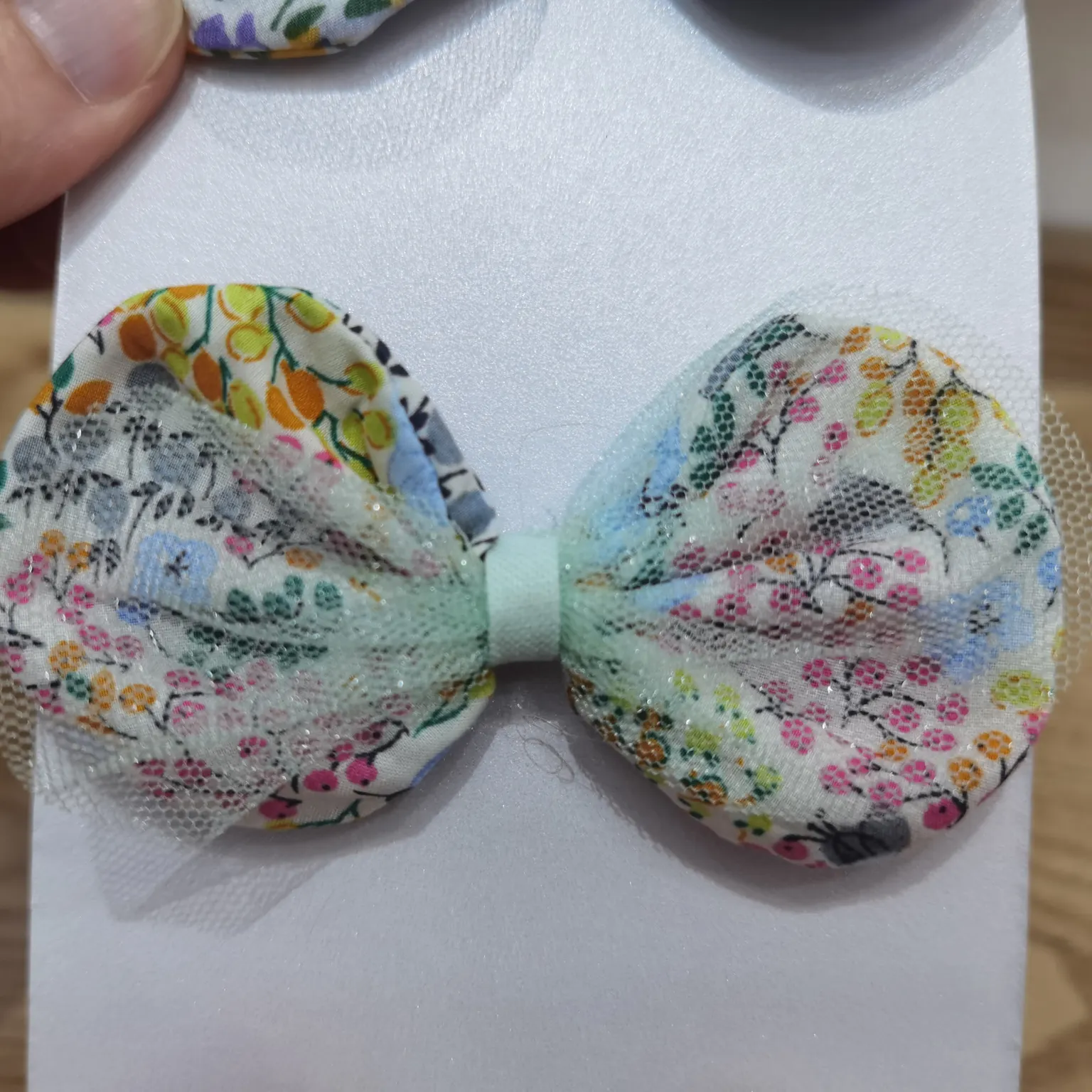Small floral cotton bow tie 003- Green Specification image