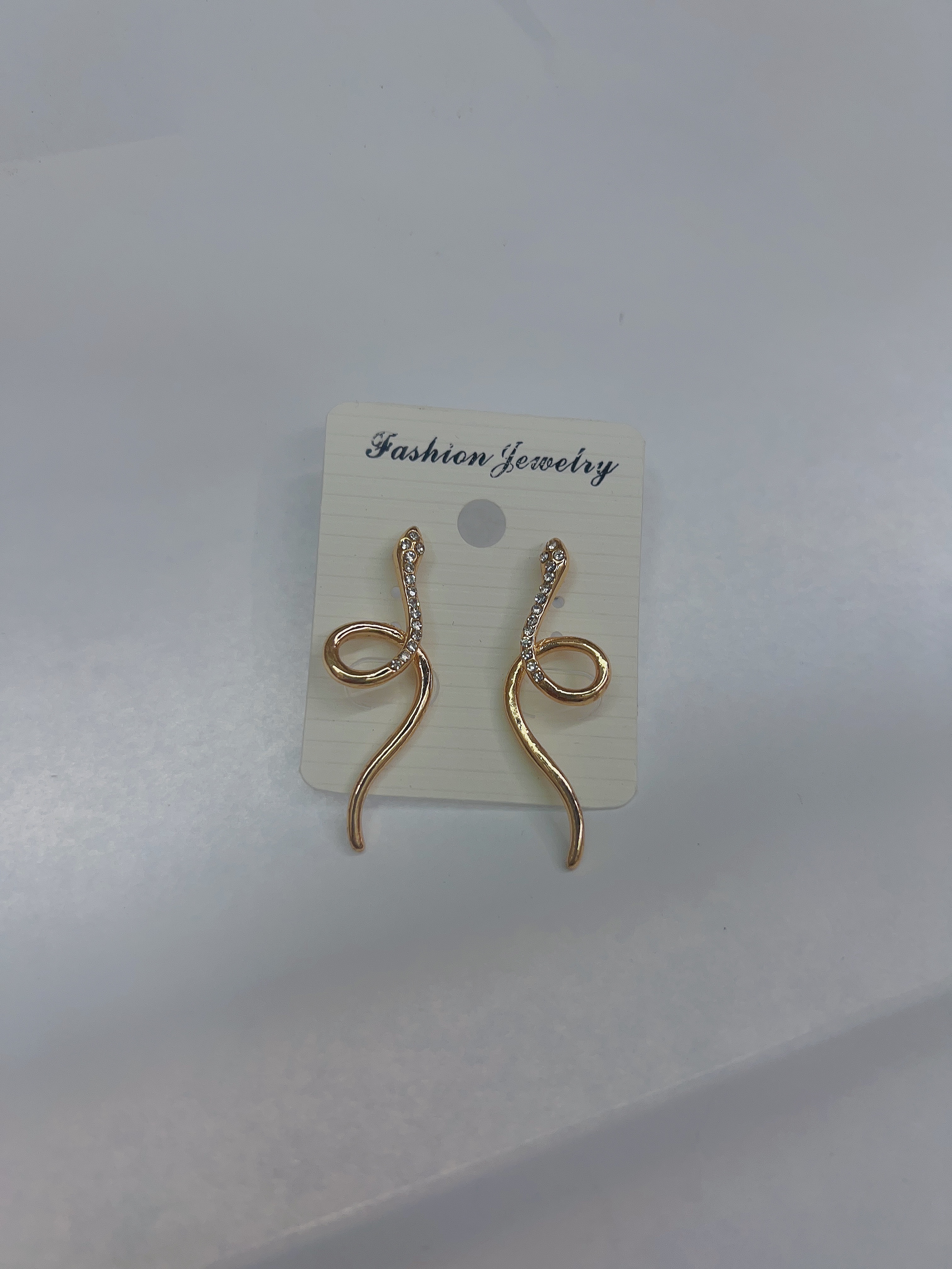 金属蛇形水钻耳环耳饰紧致小巧欧美潮流炫艺饰品063
