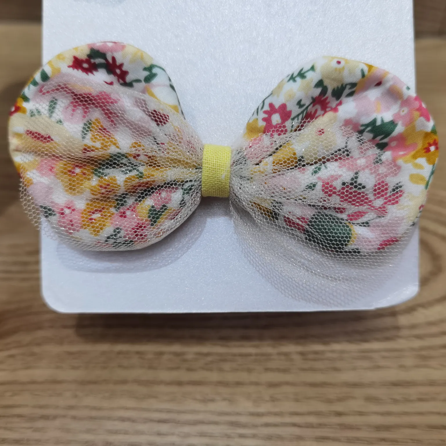 Small floral cotton fabric bow tie 004- yellow details Picture