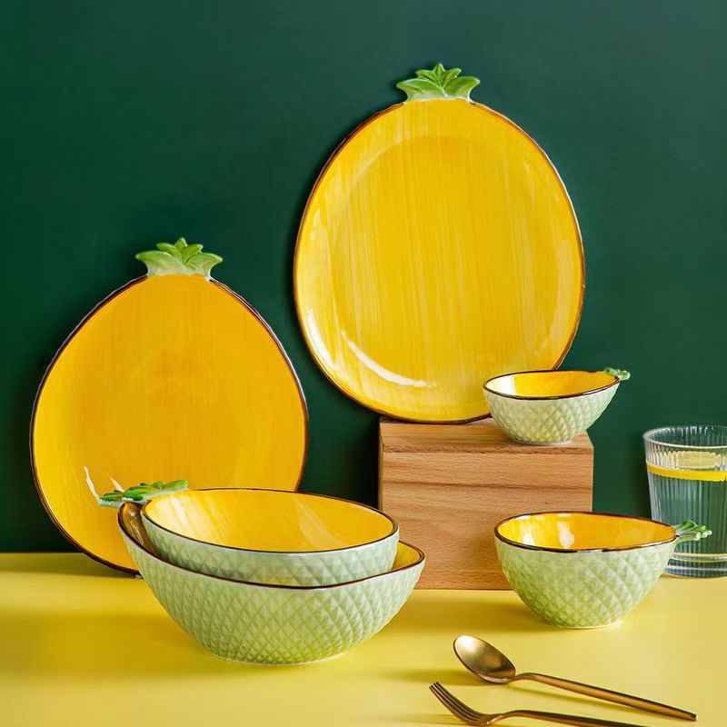 Yongsheng's new popular colored pineapple ceramic dinner plate Application Scenario