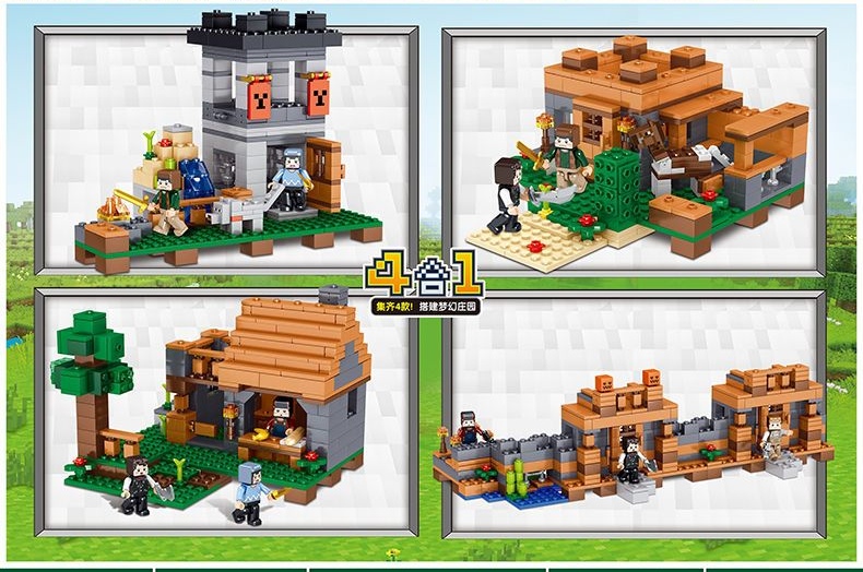 Minecraft Lego Building Puzzle Compatible LEGO block toys, mechanisms, caves, children, boys, small pieces Application Scenario